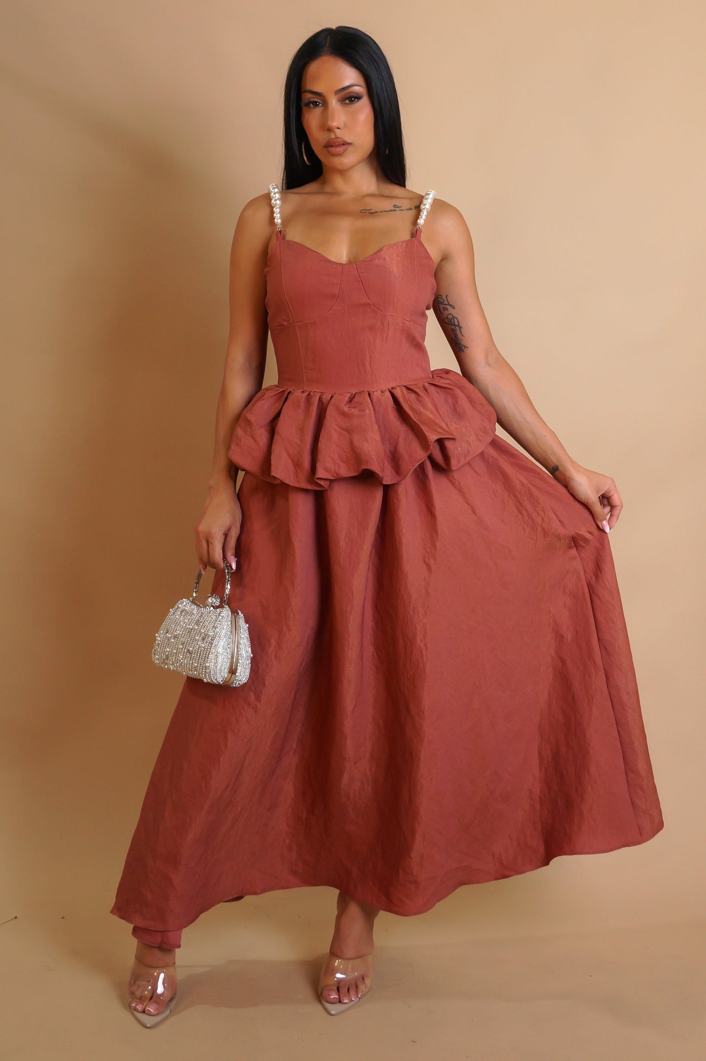 Back At It Midi Dress - Brown