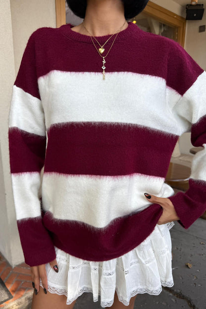 Soft Striped Knit Sweater – Cozy Everyday Style – Green