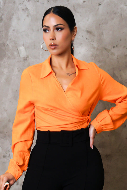 On My Way Up Crop Top - Orange