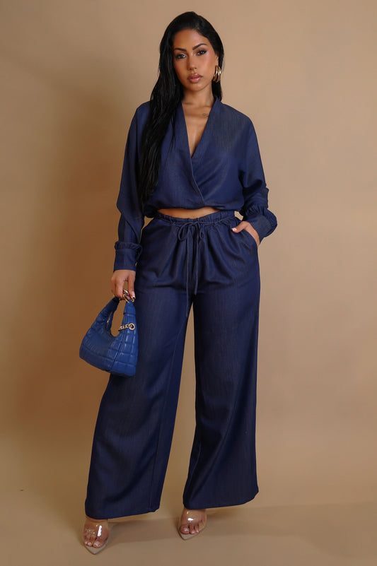 In The Moonlight Pant Set - Blue
