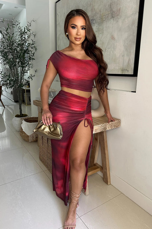 Spell Bound Skirt Set - Red