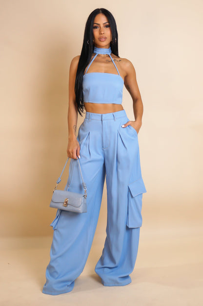 Back To The Basics Pant Set - Light Blue