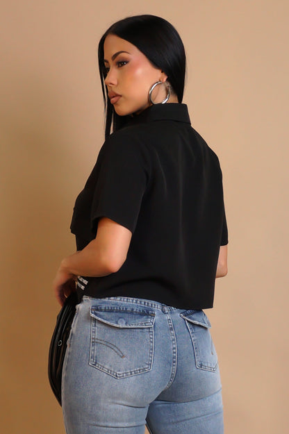 In The Afternoon Crop Top - Black