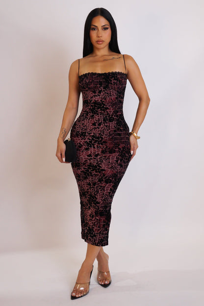 Autumn Calls Midi Dress - Red