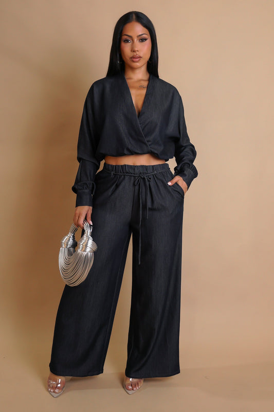 In The Moonlight Pant Set - Black