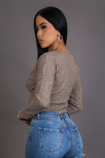 The Cropped Look Top - Taupe