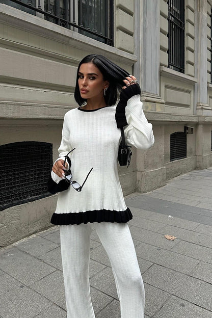 Coleman Two-Tone Knit Set – Ribbed Acrylic Texture