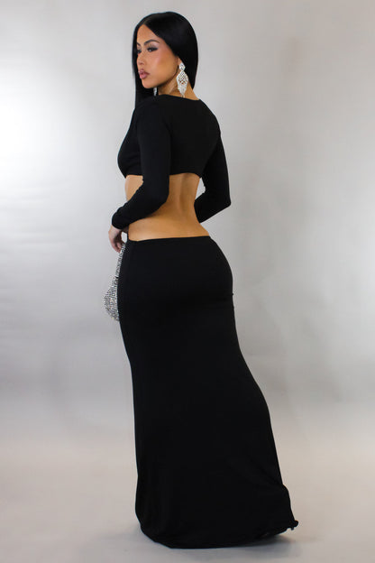 "Show Your Courage" Cutout Maxi Dress - Brown
