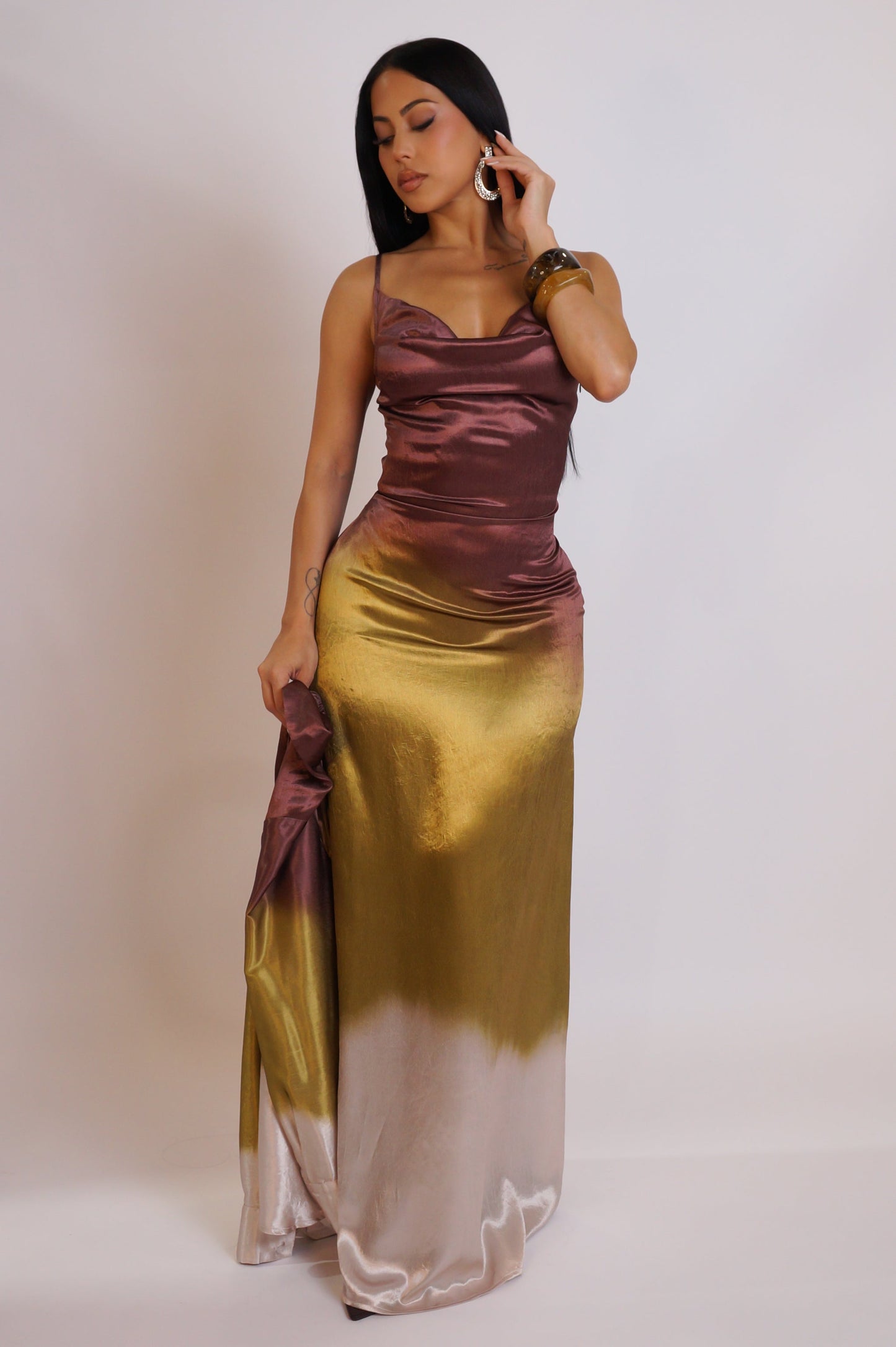 Shinning Through Maxi Dress - Green