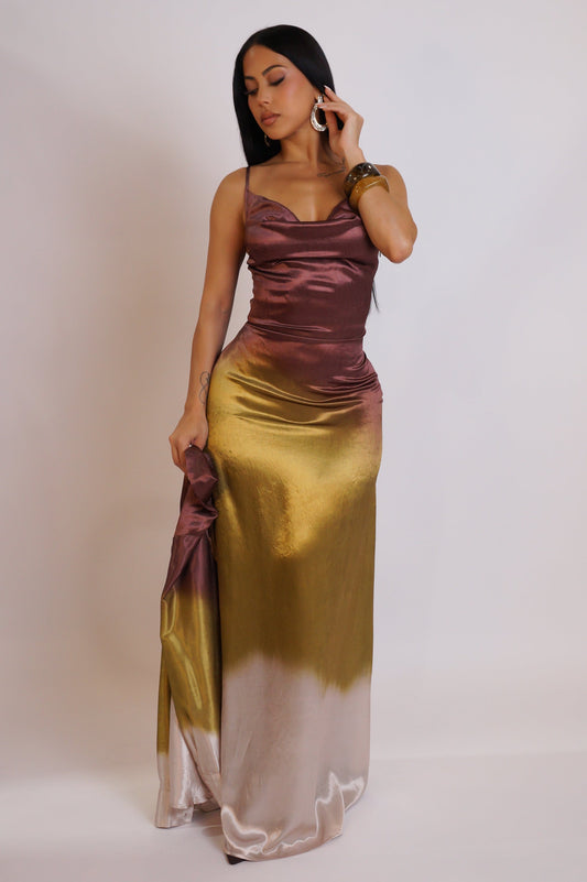 Shinning Through Maxi Dress - Green