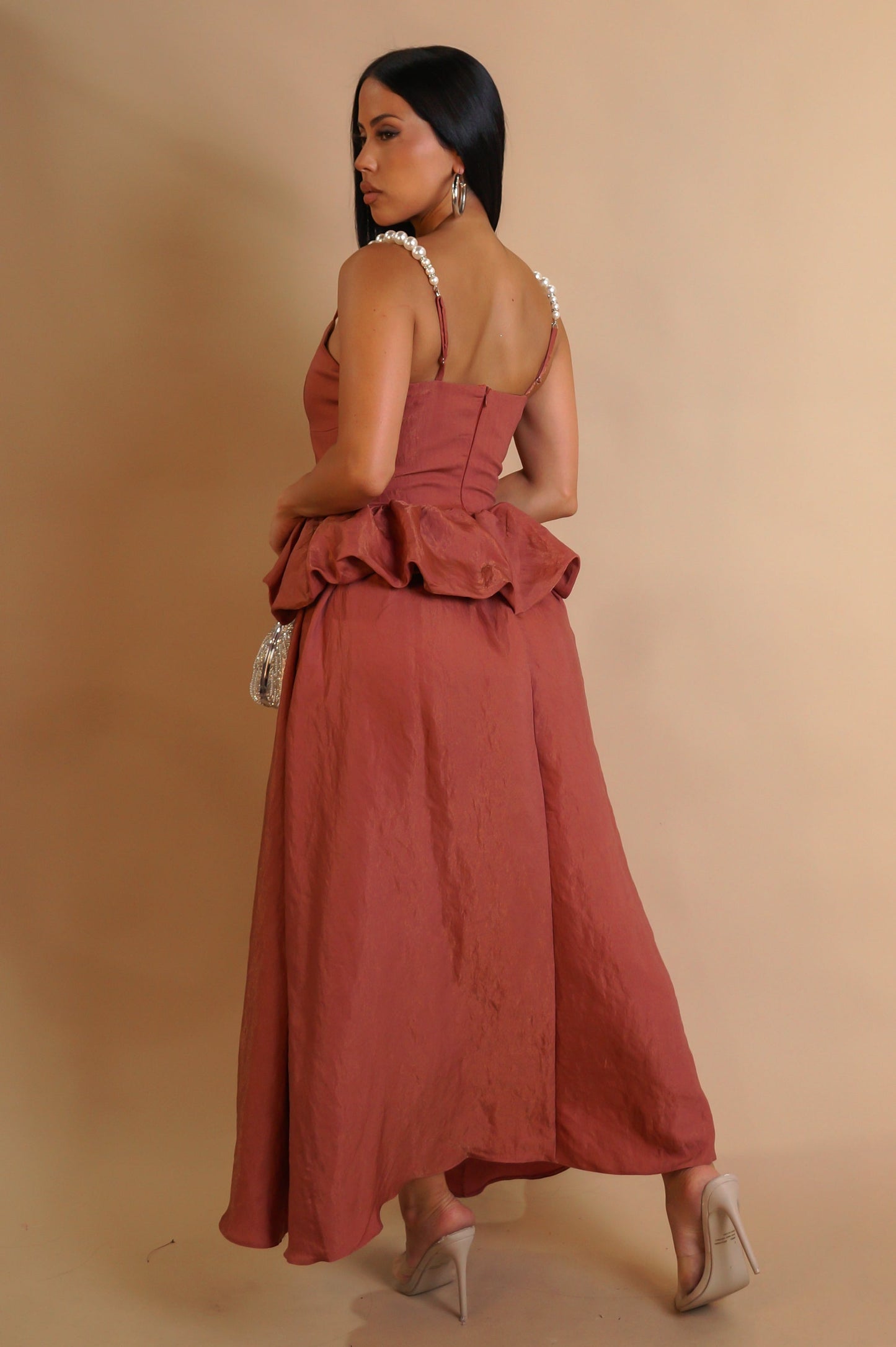 Back At It Midi Dress - Brown